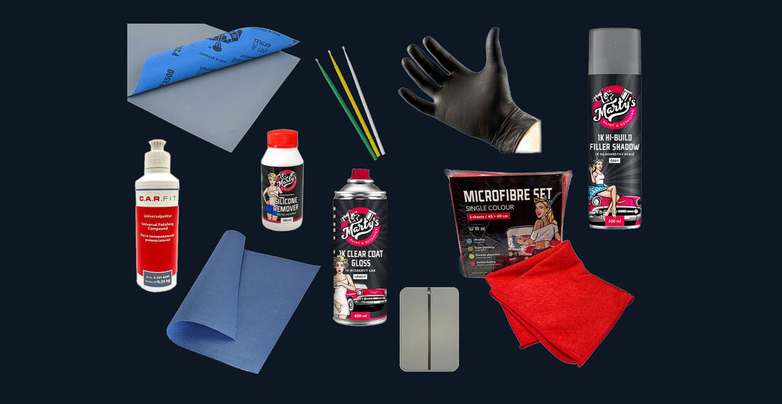 Kompletné sady príslušenstva na jednoduchú a kvalitnú opravu farby pomocou spreja alebo retušovacej ceruzky.