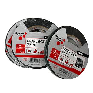 Schuller Čierna obojstranná lepiaca páska 12 mm x 5 m