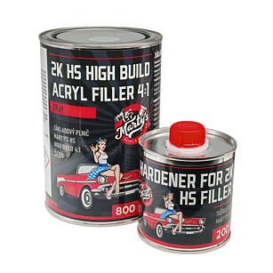 Marty´s Hi-Build Filler 4:1 800ml + 200ml tužidla - sivá