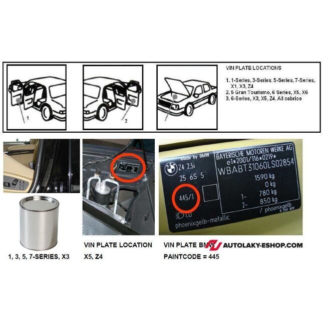 Farba na auto pre BMW A57 FELGEN BRILLANT LINE MET gun